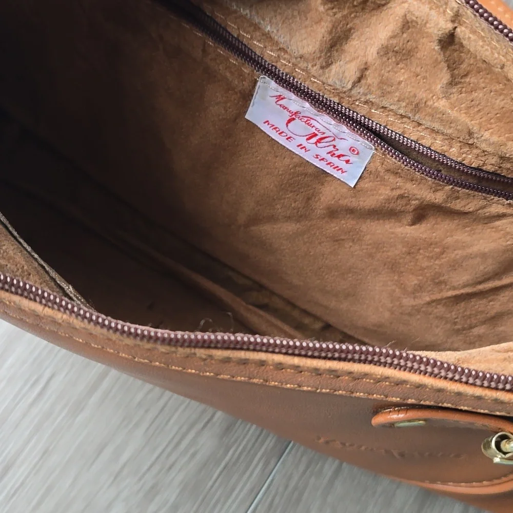 Laura Valle Tan Shoulder Bag Spain Vintage Style Leather Western Costal Cowgirl - Picture 10 of 14